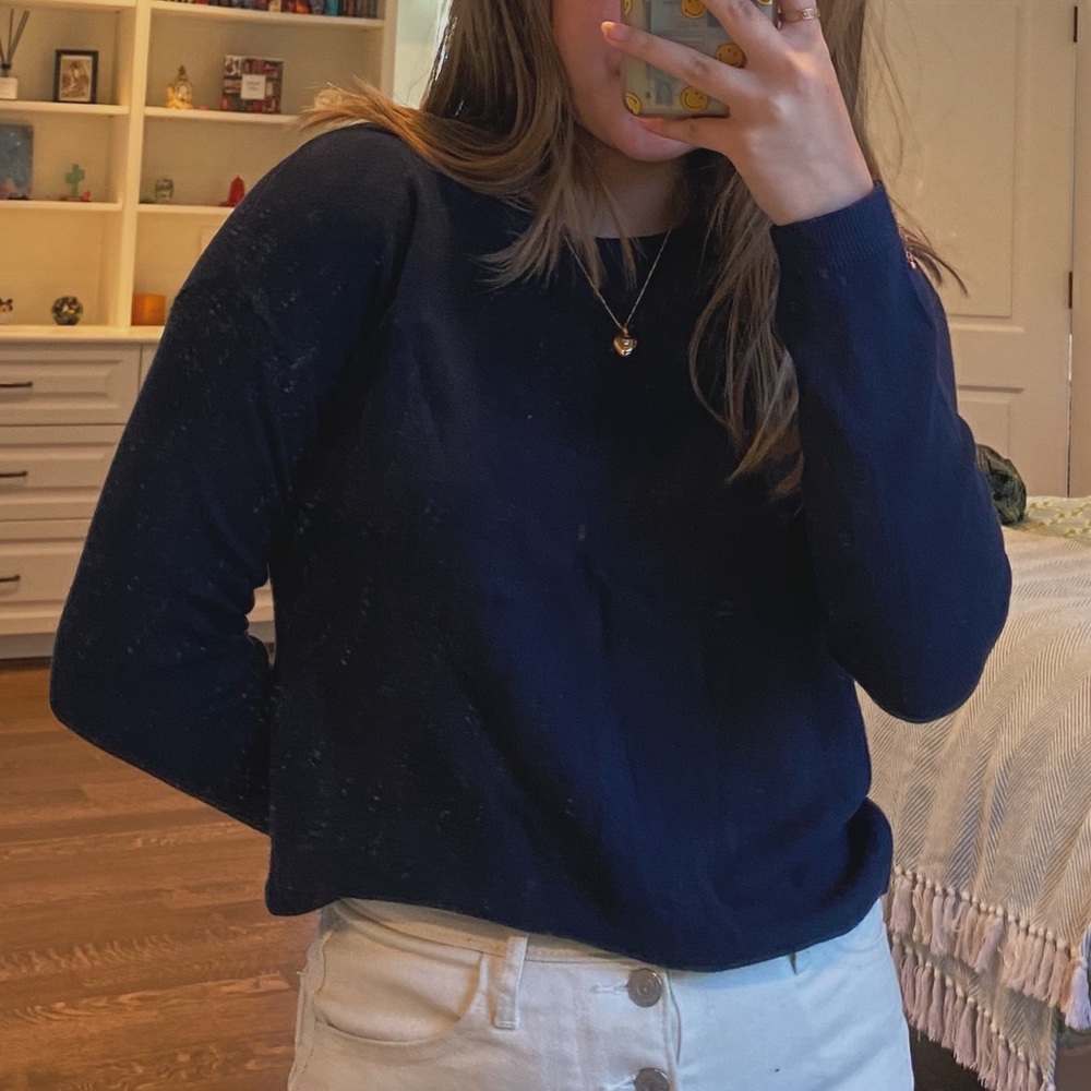 zara navy sweater